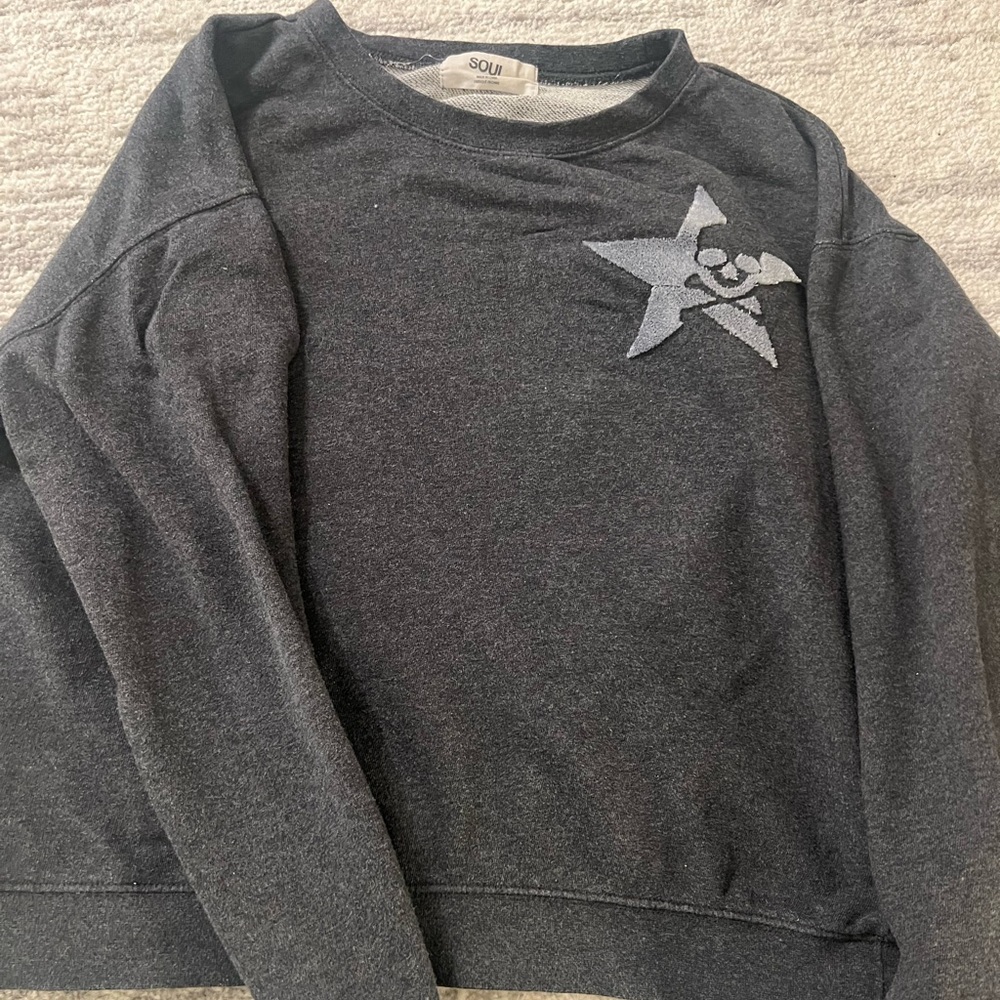 Soulcycle Gray Sweater with Star Design